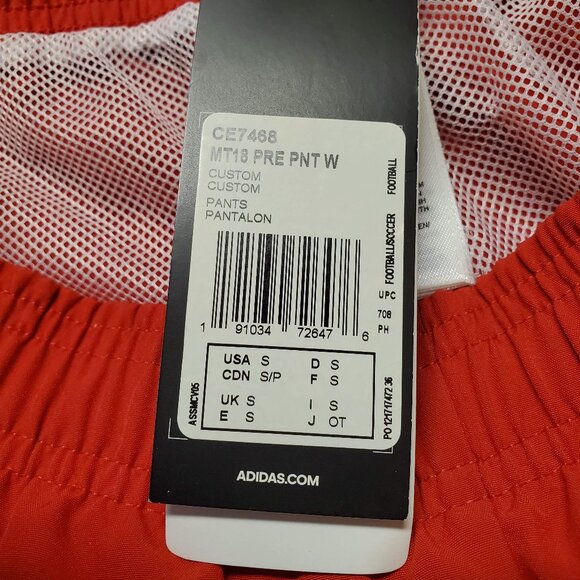 Adidas Scarlet Red Grey Stripes Track Pants Soccer Football Firebird - Picture 16 of 16